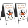 Generic SET RISPARMIO 2 Cavalletti Pubblicitari 70X100 cm Bifacciali Cornici Espositive, in Alluminio, per Esterno e da Interno, Pieghevole e leggero, con protezione in PVC, Doppio lato, a bacheca