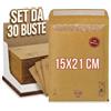 Generico Buste per Spedizioni Imbottite Piccole 15x21 cm - 30 Pacchetti Postali Vinted con Pluriball Antiurto - Sacchetti Carta Avana Autosigillanti per Spedire Oggetti, Gioielli, Cosmetici ed Elettronica
