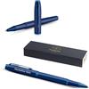 PARKER IM Professionals - Penna roller monocromatica con incisione | penna premium | confezione regalo | mina nera | regalo personalizzato | nome, compleanno (blue)