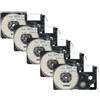 vhbw 5x Cassetta nastro compatibile con Casio KL-2000, KL-300, KL-70E, KL-200E, KL-60, KL-7000 etichettatrice 8m x 9 mm nero su bianco