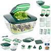Genius Nicer Dicer Chef Deluxe XXL 37 pezzi con set di ciotole in vetro, tagliapatate e ciotola 3 in 1