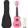 vidaXL Set Ukulele Soprano con Borsa per Bambini Rosa 21