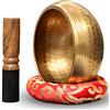 MEYAGOT Campana Tibetana, 8cm Campane Tibetane Originali, Set Con Campana Tibetana, Con Custodia In Tessuto, Fatta A Mano, Campane Tibetane per Yoga, Meditazionee Relax, Regalo Perfetto, Bronzo Fatta