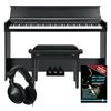 FunKey DP-1088 SM Pianoforte digitale sottile Set - 88 tasti sensibili alla velocità e 3 pedali - 20 suoni - Altoparlanti stereo integrati e comprensivo di banco e cuffie - Finitura nera opaca