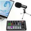 biniliubi Soundboard Mixer Dj Sound Effects Board Mixer Vocoder Scheda Audio Compatibile Bluetooth Multiple Effetti Sonori Luce Led Live Interface Audio Podcast Con Microfono a Condensatore