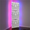 ua acoustics Set di 3 trappole acustiche per bassi con lampada da terra RGB | Supporto acustico mobile angolare retroilluminato a LED | 150x50x15cm | Insonorizzazione e diffusione | [UNIVERSE-15 | Plastica bianca]