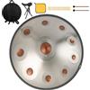 HAND-PAN Strumento Handpan 440 Hz Re Minore 22 Pollici Tamburo in Acciaio Handpan Tamburo a Mano 9 Note 10 Note 12 Note Guarigione Sonora Per Principianti (Giallo Dorato, 10Y)