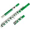 CHEWYZ Flauto chiave in argento nichelato con tubo in cupronichel verde a 16 fori con custodia e supporto per flauto Flauto Traverso Kit