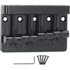CDQL Ponte per Basso a 4 Corde, Ponte per Basso Elettrico Stile Vintage con Chiave Esagonale per Basso Elettrico Jazz Bass o Precision Bass Cromato, 2 Colori tra Cui Scegliere (Nero)