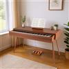 RELAX4LIFE Pianoforte Elettrico con Cassetto con 88 Tasti Pesati ad Azione a Martelletto Graduato, Registrazione e Riproduzione, Pedale Triplo, Doppi Altoparlanti e Tastiera Doppia