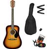 FREESOUNDGUITARS FENDER FA-125 SB DREADNOUGHT CHITARRA ACUSTICA COLORE SUNBURST COMPLETA DI BORSA + TRACOLLA + ACCORDATORE A CLIP