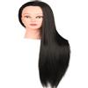 Brrnoo Testa di Manichino di Addestramento per Capelli con Capelli Umani, Ideale per Intrecciare, Updo, Pratica del Trucco per Praticare i Capelli (BLACK)