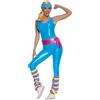 Rubie's Rubies Costume di Barbie sportiva, da donna, tuta, scaldamuscoli, cintura e fascia Prodotto ufficiale Mattel, per Natale, carnevale, Halloween, addio al nubilato, feste, compleanni