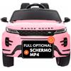 BabyCar Range Rover Evoque | Macchina per Bambini Elettrica Telecomandata 12V 2 Motori 35W | Auto Elettrica per Bambini 2 Posti | Sedile Pelle, Porte Apribili, USB | Licenza Ufficiale | Rosa, MP4