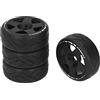 Dilwe RC Wheels Pneumatici, 4 Pezzi 1:8 GT RC Ruote Pneumatici da Corsa su Strada con Presa Forte Resistenti all'Usura su Ruote da Strada con Adattatore da 17 Mm (Nero)