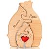 JONZIN Regalo per la Festa della Mamma Personalizzato - Puzzle Personalizzato in Legno con Famiglia di Orsacchiotti e 2-7 Nomi, Regalo Personalizzato per Mamma Nonna e Familiari (Orsetto)