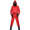 WILBERS & WILBERS Scherzwelt - Tuta rossa - Team rosso - 140 - 164 cm - con maschera in rete - Costume per bambini (164 cm, triangolo rosso)