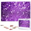 COWMGHLDFL Puzzle glitterato viola scintillante, 1000 pezzi, puzzle personalizzati, foto, puzzle per adulti, impegnativo, con custodia, puzzle per uomini e donne, decorazione per la casa (25,9 x 38,1 cm)