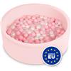 SELONIS Piscina Soffice per Bambini 90X30cm/300 Palline Rotonda, Rosa:Rosa Ch/Perla/Transparente