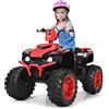 COSTWAY 12 V Quad Elettrico per Bambini, Auto Elettrica Cavalcabile con Luci LED e Musica, Velocità Fino a 5km/h, per Bambini 3-7 Anni (Rosso)