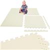 LittleTom 4 Pezzi Tappeto Gioco per Bambini in Piastrelle EVA 50x50 cm - Pavimento Morbido e Antiscivolo per Bimbi - Superficie Puzzle Protettiva Ideale per la Cameretta dei Piccoli e Gioco a Terra