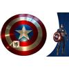 HISTORIC HANDICRAFT Capitan Shield Legends Limited Edition, scudo in metallo per adulti Movie Prop Replica, scudo rotondo in pelle con impugnatura da parete scudo decorativo