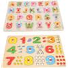 ifundom Puzzle Alfabeti e Numeri in Legno per Bambini, 2 Set