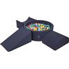 KiddyMoon Area di Gioco in Schiuma con Tondo Piscina di Palline (300 Palline) per Bambini, Blu Scuro:Verdech/Arancione/Turche/Blu/Azuro/Gialo