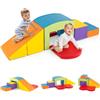 COSTWAY 6 Blocchi di Schiuma per Arrampicata, Gioco Morbido per Bambini, Set di Costruzioni Colorate per Arrampicarsi e Strisciare con Tunnel, Scale e Rampetta per Bambini 12 Mesi + (Colorato)