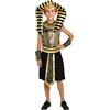 Celanisai Costume di carnevale per bambini e ragazzi, re egiziano, faraone, nero, dorato, per ragazzi, con copricapo, camicia con collana e cintura, pantaloni per carnevale, Halloween, R oro, M