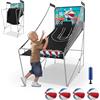 COSTWAY Macchina da Pallacanestro Elettronica, Canestro Basket da Camera a Doppio Tiro Pieghevole con Punteggio Elettronico, 4 Palle, 8 Modalità di Gioco e 2 Canestri (Verde)