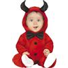 FIESTAS GUIRCA | Costume Demonio Bebè (18-24 Mesi) - Cappuccio e Tuta - Costumi da Diavolo e Demoni per Halloween, Carnevale e Feste in Maschera - Ideale per Bebè Unisex - Rosso e Nero