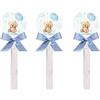 irpot 24 Bolle di sapone Cuore con 48 adesivi tondi teddy orsetto celeste e nastrino perfette per gadget e regalini fine festa gadget regalo invitati bambini (battesimo teddy celeste)