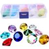 Pesoncarl 10 pezzi/set di diamanti finti, gemme di vetro per bambini set, diamanti colorati grandi da 1 pollice con giocattoli per immersioni in scatola pietre preziose per bambini bomboniere in piscina, gioca