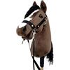 HORSE & toys Cavallo A4 (cavallo su un bastone) Hobby Horse A4 completo di cantar come da foto (marrone scuro)