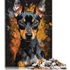 LiJianXXO Puzzle per adulti 1000 pezzi Cane Pinscher nano Puzzle d'arte per adulti Puzzle in legno Gioco di puzzle per famiglie Dimensioni: 75x50cm