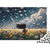 KTPRJLGZBQWN Ragazza con Dente di Leone Puzzle 1000 Pezzi Carta Adulti Cielo Notturno Puzzle per Adulti Relax Regalo 52x38cm/1000pcs