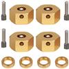 INJORA RC Wheel Hex 12mm 4pz RC Adattatori esagonali in ottone per 1/10 RC Crawler Axial SCX10 III AXI03007 (8mm)