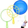 Bemonew Set di bacchette per bolle grandi, 3 pezzi/set Bacchetta per bolle di plastica gigante divertente con vassoio per bambini Adulti Attività di gioco estiva all'aperto Bomboniere per feste