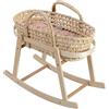 howa Miniflowers 2360 - Culla per bambole in legno con cestino estraibile