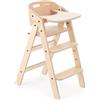 Mamatoyz 10MYCNAT MyChair Legno Seggiolone Montessori Evolutivo per Bambini in Legno Naturale per la Pappa, Vassoio Estraibile, 3 Gradini, Altezza Regolabile in 5 Punti, Richiudibile