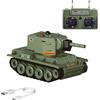 WANENGEDIY Carri armati RC, scala 1/64 2.4G Mini RC Battle Tank Model con modalità di combattimento a infrarossi, torretta rotante e guida a pista, regali modello di veicoli militari (RTR)