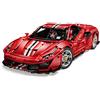 CaDA Italian Super Car 1:8, rosso, 8 cilindri, 3187 pezzi (telecomandato, con luce LED, motori PRO), C61042W Master, Designer Bruno Jenson