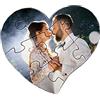 GIFART Stampa su Puzzle MAGNETICO calamita Personalizzato con Foto (Cuore 15x11 cm)