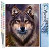 Figured'Art Dipingere con i Numeri - Paint by Numbers Testa di lupo, Passatempo per Adulti, Kit Completo, Hobby Creativi - Quadri fai da te 40x50cm senza cornice