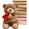Generico Orsetto Di Peluche - Tieni Il Morbido Da Tiro Con Fiori, Tenero Orsetto Di Peluche | Espressione D'amore Perfetta Per Fidanzata, Ragazza, Donna, Bambino, Matrimonio, Compleanno, Natale, San Va