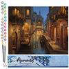 Figured'Art Dipingere con i Numeri - Paint by Numbers Canali di sera, Passatempo per Adulti, Kit Completo, Hobby Creativi - Quadri fai da te 40x50cm senza cornice