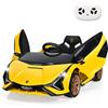 SOARS Macchina Elettrica per Bambini Lamborghini SIAN 12V con Telecomando, Auto Elettrico a Pedale e Luci LED, Veicoli con Musica, MP3, Clacson e Radio, Carico 25 kg, 3-8 Anni (Giallo)