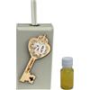 DLM Bomboniere DLM-A943 Bomboniera utile Profumatore in ecopelle cm 12x4x6,5 con Chiave cuore e quadrifoglio portafortuna in legno per 70 Compleanno di un uomo o donna completo di scatola e profumo
