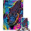 LKSDCBOT Puzzle da 2000 pezzi per adulti Alligatore in acqua al neon Fatto di carta，per età pari o superiore a 14 anni Sollievo dallo stress Regalo per i compleanni。misurare：70x100cm/27.5x39.3pollice